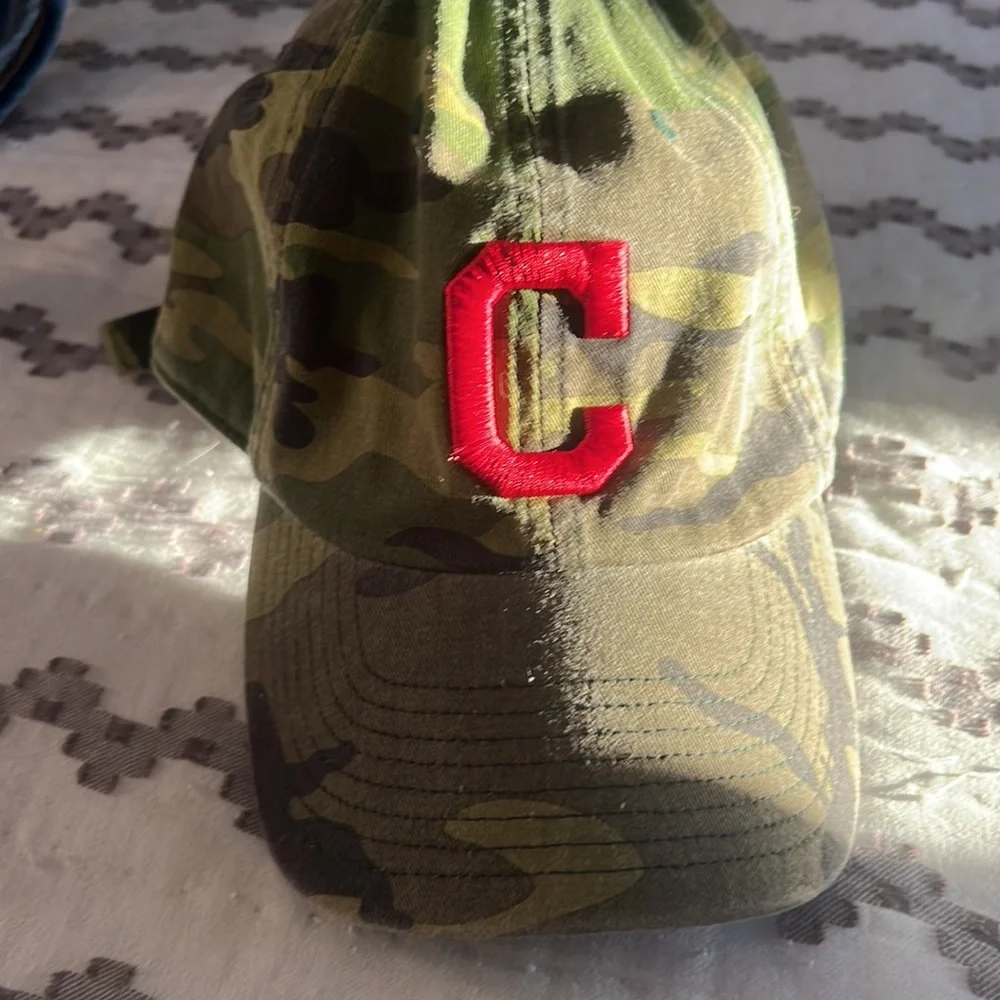 ‘47 Red color black C, Cleveland Camo hat. - Picture 6 of 8